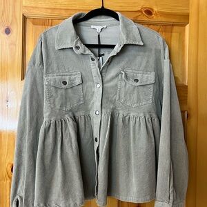 Newbury Kustom Light Gray Corduroy Jacket